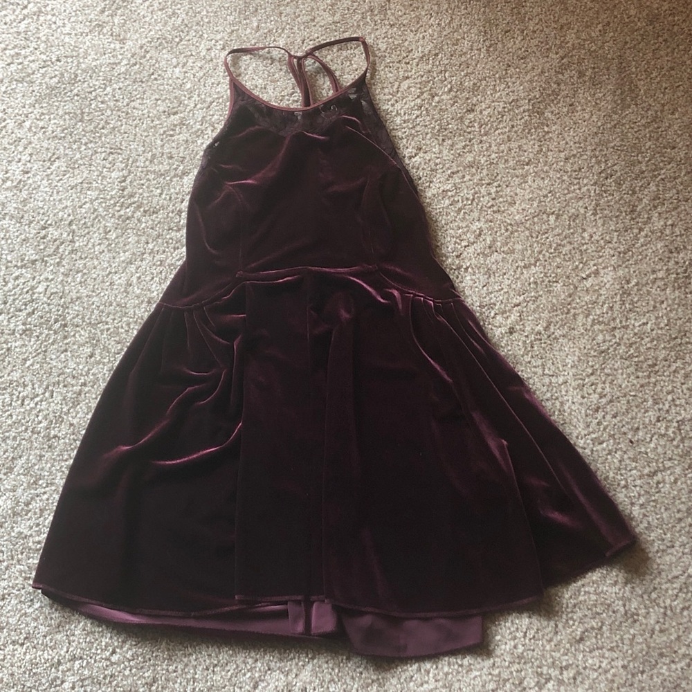 Maroon velvet Free People dress